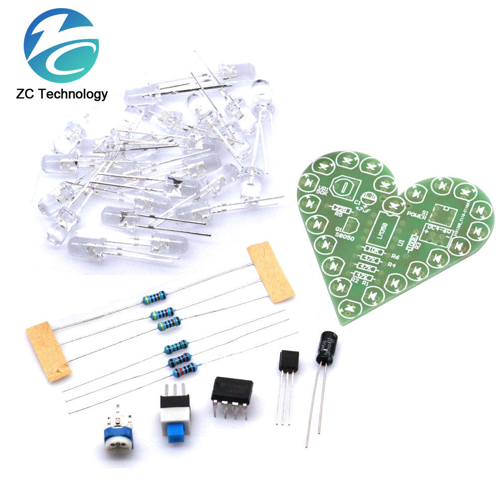 Diy Electronics Learning Kit - Zestaw DIY kształt serca lampa oddychająca