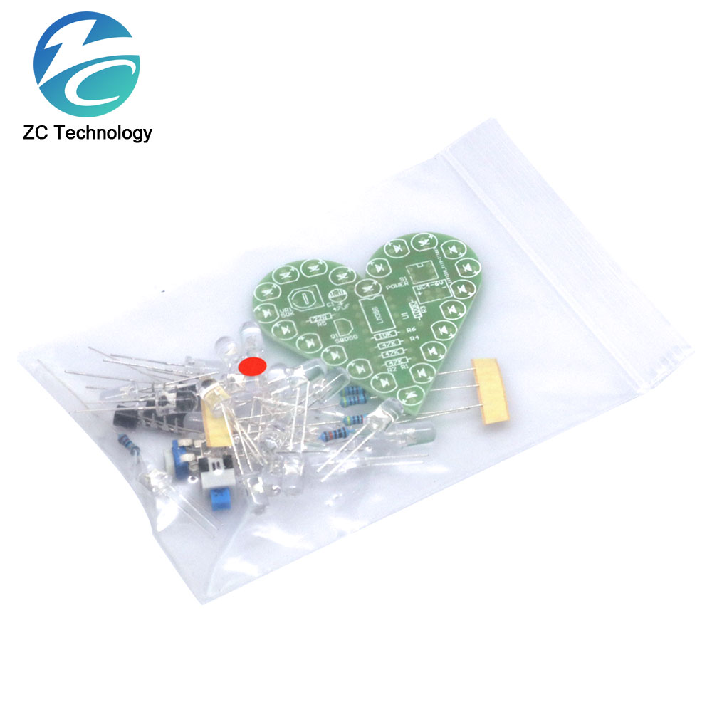 Zestaw DIY kształt serca lampa – Diy Electronics Learning Kit recenzja i cena